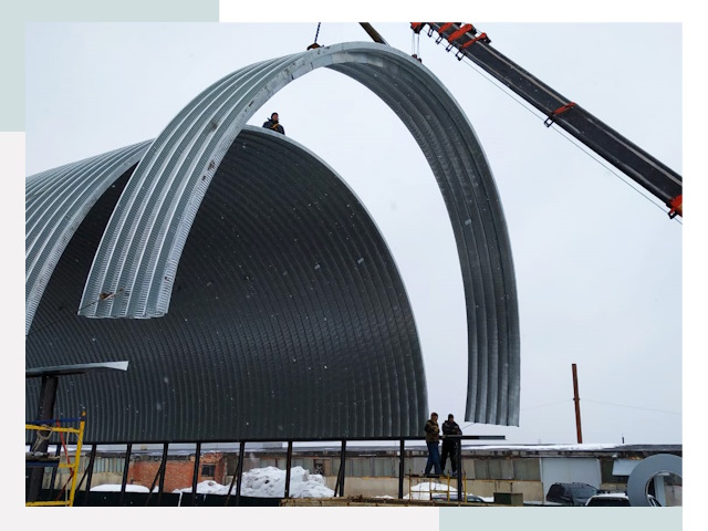 Полукруглые ангары в Мелеузе